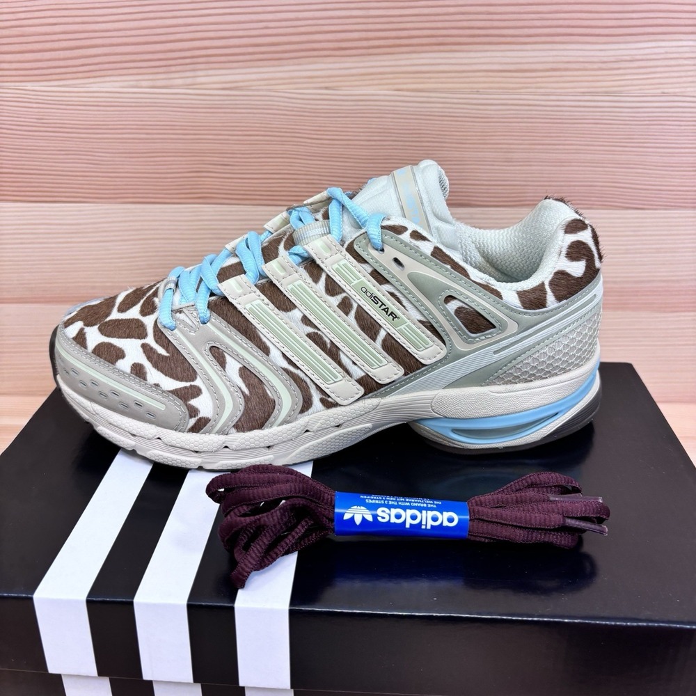Adidas Adistar Cow Print Animal Print Low Top Lace-Up Sneakers KI4206 Woman's 7